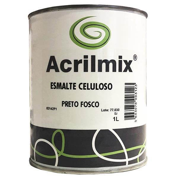 AC82142F1 Esmalte Celuloso ACRILMIX Preto Fosco 1Lt - Image 1