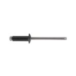 Rebite Alu/Aço Flor Aba Larga C.14 Preto RAL9005 4,8mm