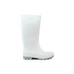 Galocha PVC Cano Alto Branco/Cinza