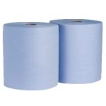 Rolo Papel Industrial Folha Tripla Azul